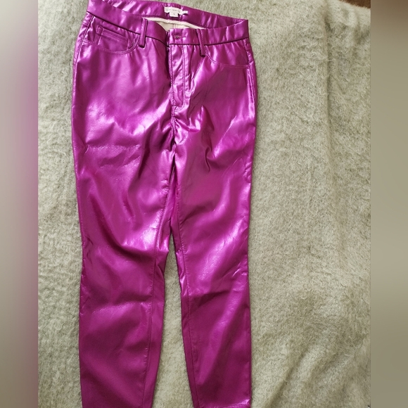 Good American Metallic Purple Straight Leg Pants - Picture 7 of 9